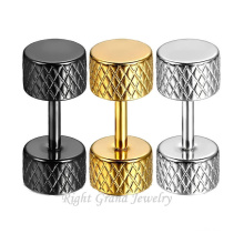 Titanio dorado muestra libre tornillo corte en disco Body Piercing falsos tapones